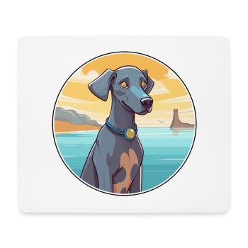 Bleu dentelle chien race dessin animé Kawaii Clipart chien animal de compagnie - Tapis de souris (format paysage) - blanc - Devant