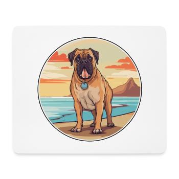 Bullmastiff chien race dessin animé Kawaii Clipart chien - Tapis de souris (format paysage) - blanc - Devant