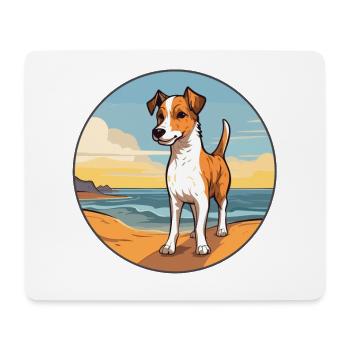 Chilean Fox Terrier Dog Breed Cartoon Kawaii Dog - Mouse Pad (horizontal) - white - Front