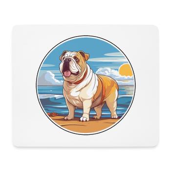 Bulldog Dog Breed Cartoon Kawaii Clipart Dog Pet - Mouse Pad (horizontal) - white - Front