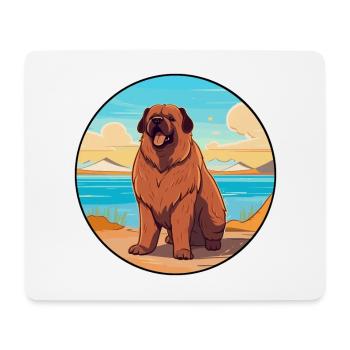 Caucasian Ovcharka Dog Breed Cartoon Kawaii Dog - Mouse Pad (horizontal) - white - Front