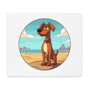 Cimarron Uruguayo Dog Breed Cartoon Kawaii Clipart - Mouse Pad (horizontal) - white - Front