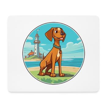 Danois Broholmer chien race Cartoon Kawaii Clipart - Tapis de souris (format paysage) - blanc - Devant