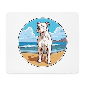 Dogue Argentino chien race Cartoon Kawaii Clipart - Tapis de souris (format paysage) - blanc - Devant