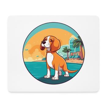 Deutsche Bracke Hund Rasse Cartoon Kawaii Clipart - Mousepad (Querformat) - Weiß - Vorne