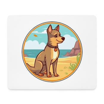 Tchécoslovaque Vlcak Chien Race Dessin Animé Kawaii Chien - Tapis de souris (format paysage) - blanc - Devant