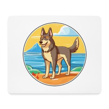 Tschechoslowakischer Wolfshund Hunderasse Karikatur Kawaii Hund - Mousepad (Querformat) - Weiß - Vorne