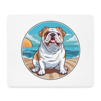 Bouledogue anglais chien race Cartoon Kawaii Clipart - Tapis de souris (format paysage) - blanc - Devant