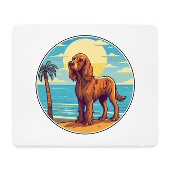Cocker anglais épagneul chien race dessin animé kawaii - Tapis de souris (format paysage) - blanc - Devant