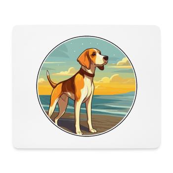 Englisch Foxhound Hund Rasse Cartoon Kawaii Clipart - Mousepad (Querformat) - Weiß - Vorne