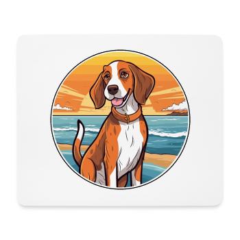Estnischer Hund Rasse Cartoon Kawaii Clipart - Mousepad (Querformat) - Weiß - Vorne