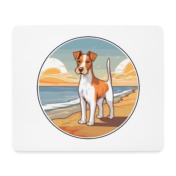Foxterrier Glatter Hund Rasse Cartoon Kawaii Hund - Mousepad (Querformat) - Weiß - Vorne