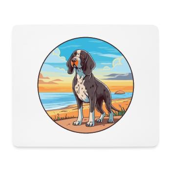 Frisian Pointing Dog Breed Cartoon Kawaii Clipart - Mouse Pad (horizontal) - white - Front