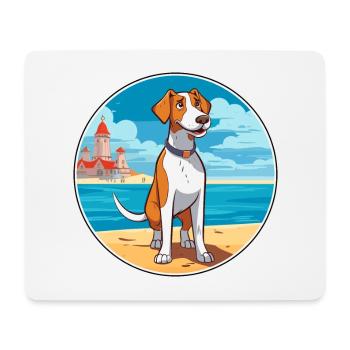 Grand Anglo Francais Dog Breed Cartoon Kawaii Dog - Mouse Pad (horizontal) - white - Front
