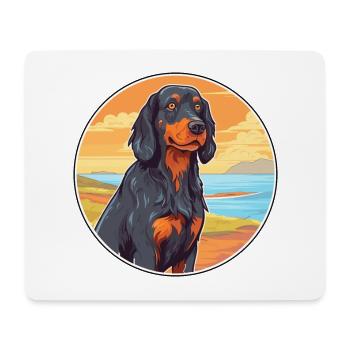 Gordon Setter chien race Cartoon Kawaii Clipart chien - Tapis de souris (format paysage) - blanc - Devant