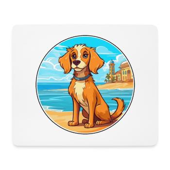 Havenese chien race dessin animé Kawaii Clipart chien animal de compagnie - Tapis de souris (format paysage) - blanc - Devant