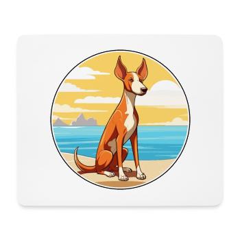 Ibizan Jagdhund Rasse Cartoon Kawaii Clipart Hund - Mousepad (Querformat) - Weiß - Vorne