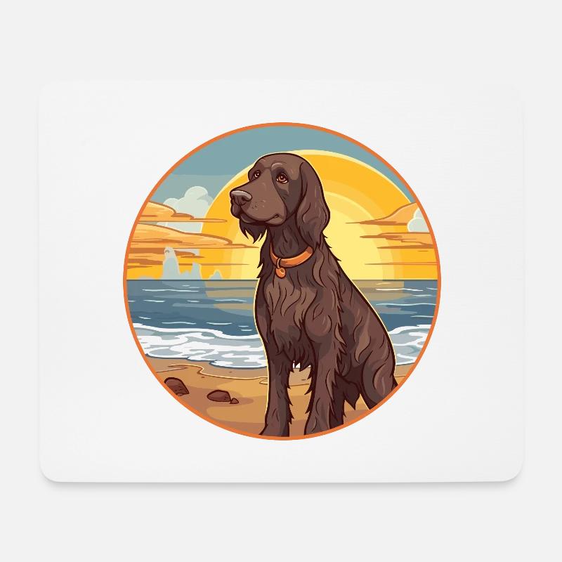 Deutsch Langhaar Vorstehhund Rasse Cartoon Kawaii - Mousepad (Querformat) - Weiß