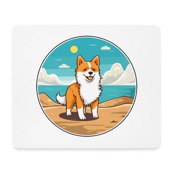 Isländischer Schäferhund Hund Rasse Cartoon Kawaii Hund - Mousepad (Querformat) - Weiß - Vorne