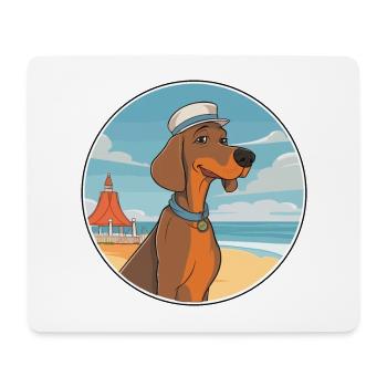 Hanovre chien chien race Cartoon Kawaii Clipart chien - Tapis de souris (format paysage) - blanc - Devant