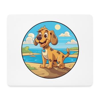 Lapinporokoira Dog Breed Cartoon Kawaii Clipart - Mouse Pad (horizontal) - white - Front