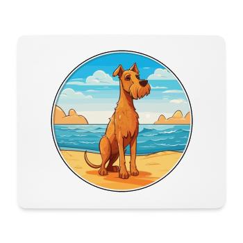 Irish Terrier chien race Cartoon Kawaii Clipart chien - Tapis de souris (format paysage) - blanc - Devant
