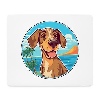 Kintamani chien race dessin animé Kawaii Clipart chien animal de compagnie - Tapis de souris (format paysage) - blanc - Devant
