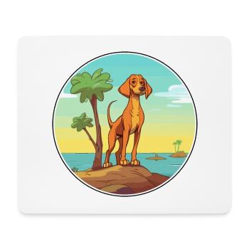 Majestic Tree Hound Dog race Cartoon Kawaii Dog - Tapis de souris (format paysage) - blanc - Devant