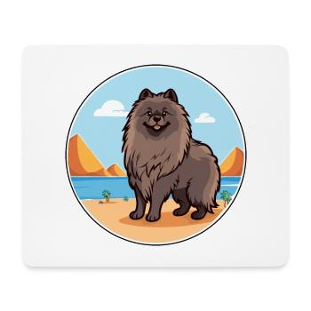 Keeshond Dog Breed Cartoon Kawaii Clipart Dog Pet - Mouse Pad (horizontal) - white - Front