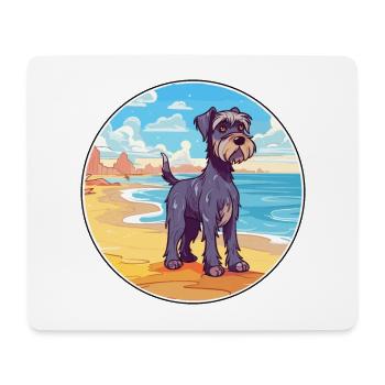 Mittelschnauzer Hund Rasse Cartoon Kawaii Clipart - Mousepad (Querformat) - Weiß - Vorne