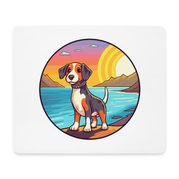 Nouvelle-Zélande Tête Chien Race Cartoon Kawaii Chien - Tapis de souris (format paysage) - blanc - Devant