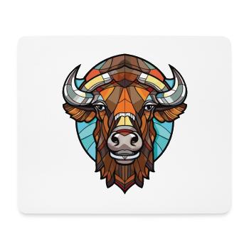 Bison Colorful Watercolor Animal Pet Illustration - Mouse Pad (horizontal) - white - Front