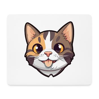 European Shorthair Cat Cartoon Watercolor Clipart - Mouse Pad (horizontal) - white - Front