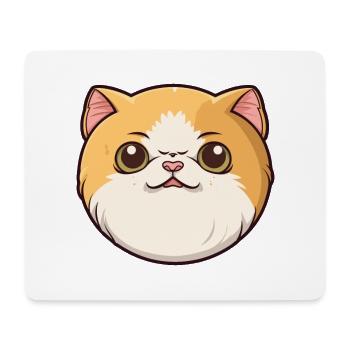 Chat exotique à poil court dessin animé aquarelle Clipart - Tapis de souris (format paysage) - blanc - Devant