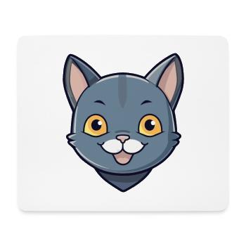 Korat chat coloré dessin animé aquarelle illustration - Tapis de souris (format paysage) - blanc - Devant