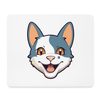 German Rex Cat Cartoon Watercolor Illustration - Mouse Pad (horizontal) - white - Front