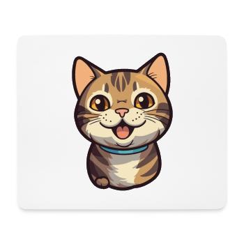 California Spangled Cat Cartoon Watercolor Clipart - Mouse Pad (horizontal) - white - Front
