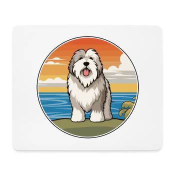 Old English Sheepdog Dog Breed Cartoon Kawaii Dog - Mouse Pad (horizontal) - white - Front