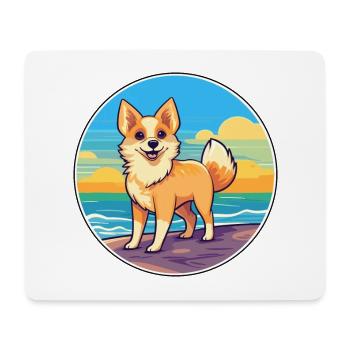 Norwegischer Lundehund Hunderasse Cartoon Kawaii Hund - Mousepad (Querformat) - Weiß - Vorne