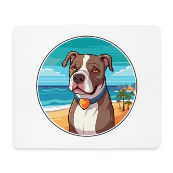 Pitbull Hund Rasse Cartoon Kawaii Clipart Hund Haustier - Mousepad (Querformat) - Weiß - Vorne
