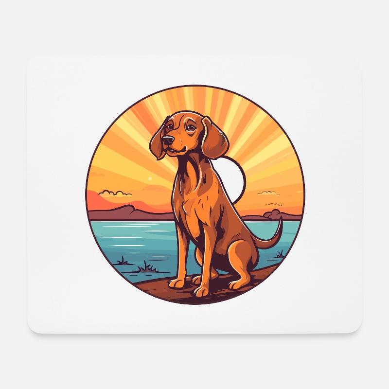 Polnisch Jagdhund Rasse Cartoon Kawaii Clipart - Mousepad (Querformat) - Weiß