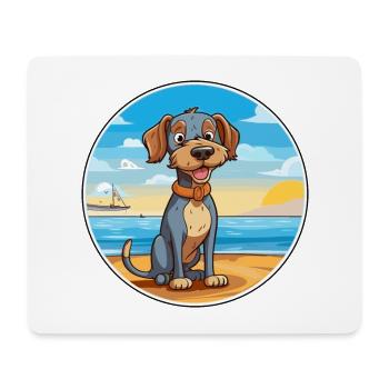 Porcelaine Dog Breed Cartoon Kawaii Clipart Dog - Mouse Pad (horizontal) - white - Front