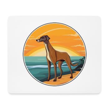 Rampur Greyhound Hund Rasse Cartoon Kawaii Clipart - Mousepad (Querformat) - Weiß - Vorne