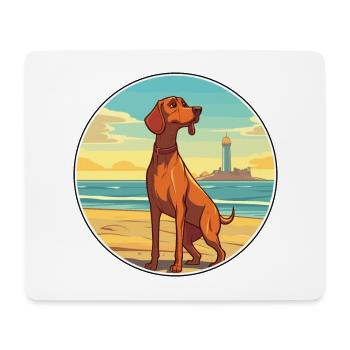 Redbone Coonhound Dog Breed Cartoon Kawaii Clipart - Mouse Pad (horizontal) - white - Front