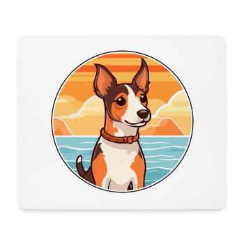 Jouet Fox Terrier chien race Cartoon Kawaii Clipart - Tapis de souris (format paysage) - blanc - Devant