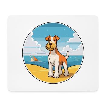 draht foxterrier hunderasse cartoon kawaii clipart - Mousepad (Querformat) - Weiß - Vorne