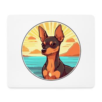 Russian Toy Terrier Dog Breed Cartoon Kawaii Dog - Mouse Pad (horizontal) - white - Front