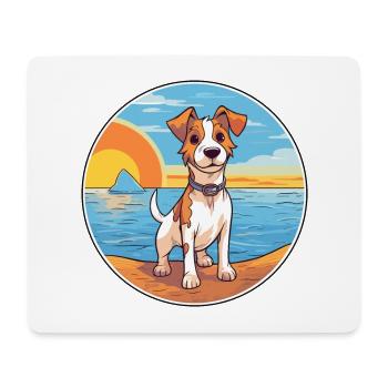 Russell Terrier Hund Rasse Cartoon Kawaii Clipart - Mousepad (Querformat) - Weiß - Vorne