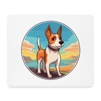 Teddy Roosevelt Terrier Hunderasse Cartoon Kawaii - Mousepad (Querformat) - Weiß - Vorne