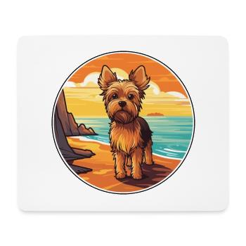Yorkshire Terrier Dog Breed Cartoon Kawaii Clipart - Mouse Pad (horizontal) - white - Front